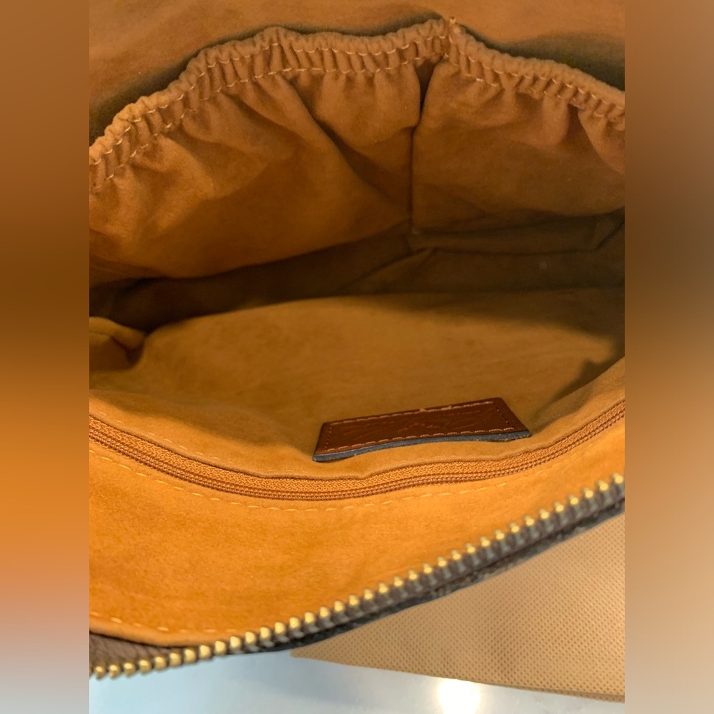 Patricia Nash Tan Floral Leather Enlightened Garden Larone Crossbody Bag - Picture 4 of 10